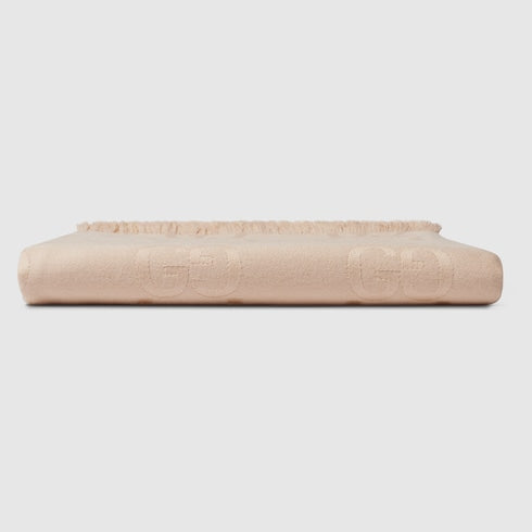 GG wool silk jacquard blanket - ivory