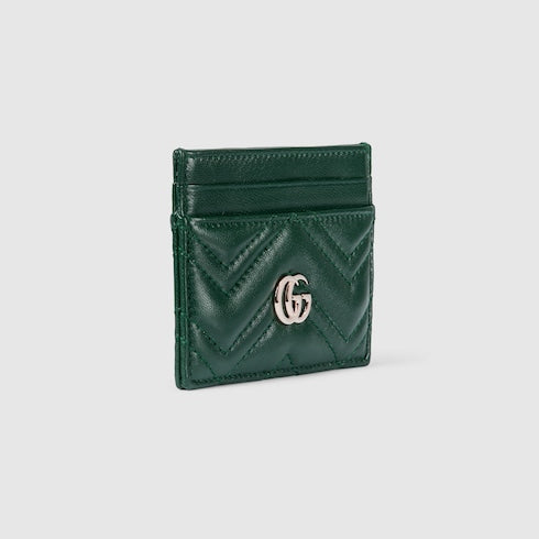 GG Marmont card case - green leather