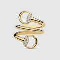 Gucci Horsebit diamond 18k contrarié ring - 18k yellow gold