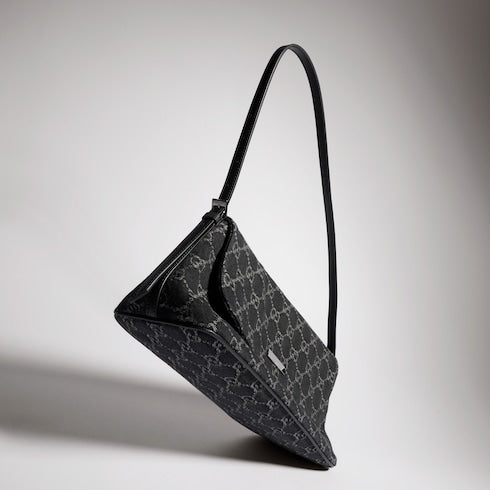 Madison medium shoulder bag - black GG denim