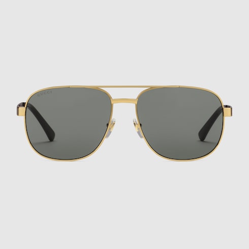Navigator frame sunglasses - gold-toned metal
