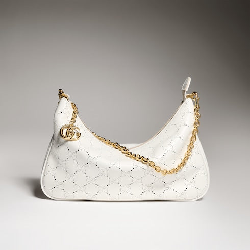 Lady Lunetta Chain small shoulder bag - white GG leather