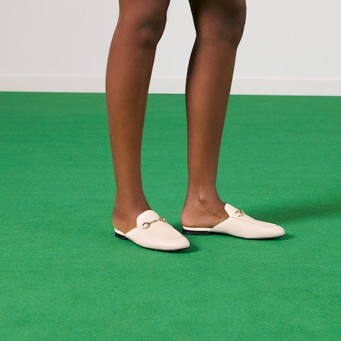 White Leather Princetown Slipper