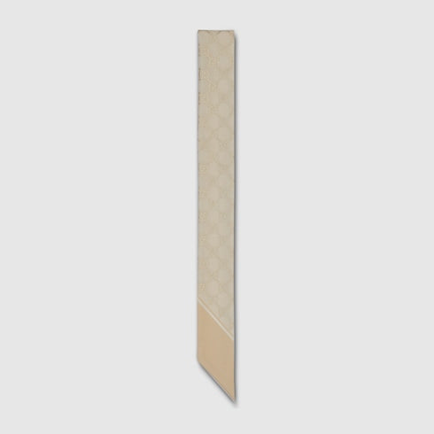 Printed silk ribbon - white