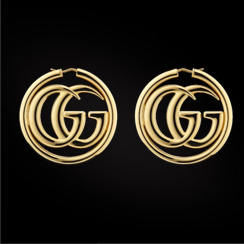 GG Marmont hoop earrings - gold-toned brass