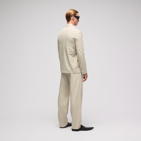 Lightweight cotton nylon twill pants - beige
