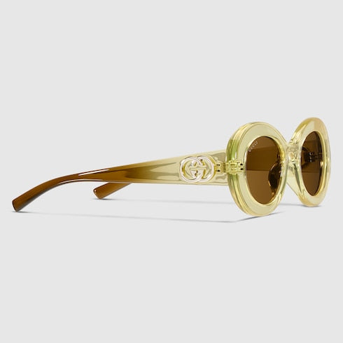 Oval frame sunglasses - transparent light green