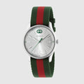 G-Timeless watch, 38mm - green and red nylon