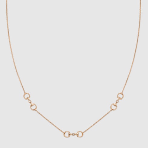 Gucci Horsebit diamond 18k pendant necklace - 18k rose gold