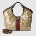 Gucci Giglio small tote bag - sand and brown GG fabric