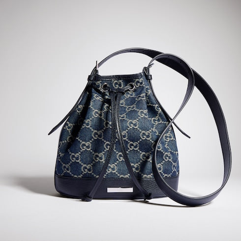 Gucci Venice small bucket bag - dark blue GG denim
