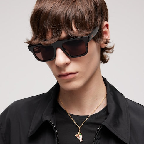 Square-frame sunglasses - brown tortoiseshell