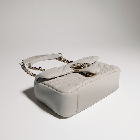 GG Marmont small shoulder bag - light grey leather