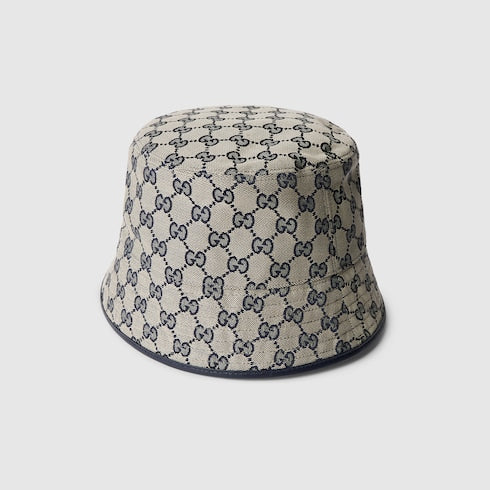 GG cotton canvas bucket hat - beige and blue