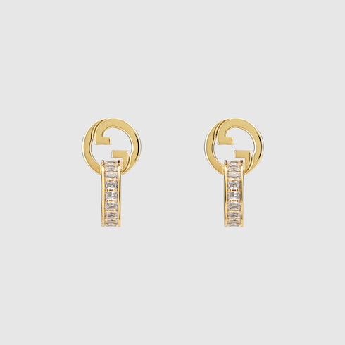Gucci Blondie intertwined crystal earrings - light gold-toned brass