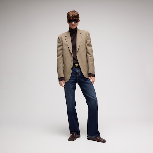 Men's driver with Double G - dark brown leather