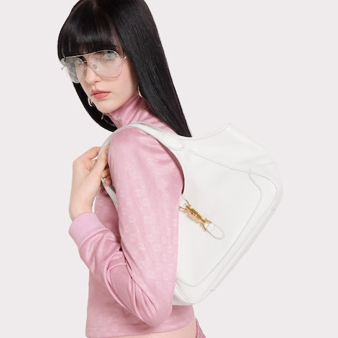 Mercato small tote bag - white leather