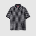 GG cotton piquet jacquard polo shirt - navy and white