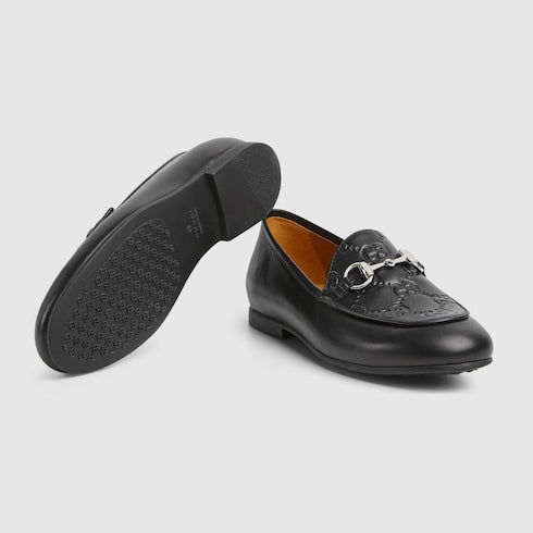 Children's loafer with Horsebit - black leather