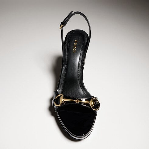 Women's Donna platform sandal - black patent leather