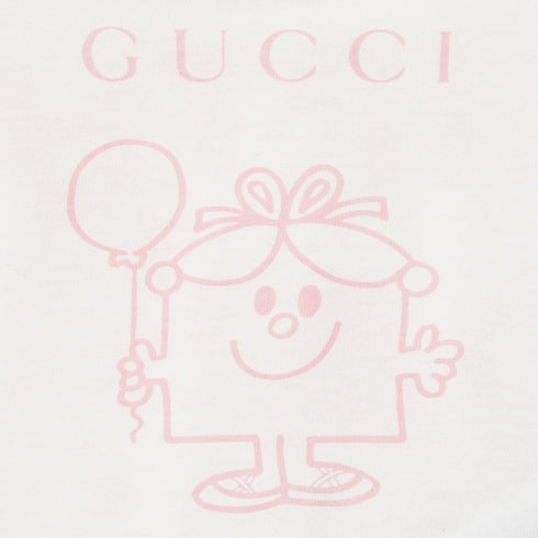 Baby cotton T-shirt with print - white