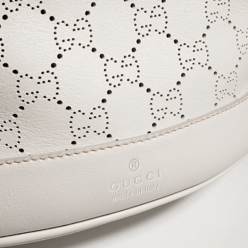 Gucci Venice small bucket bag - white GG leather