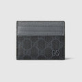 Grey trim GG card case - black GG Supreme