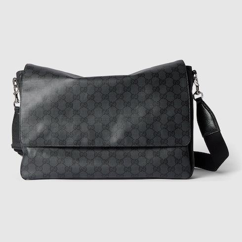 Gucci Essence Classic medium crossbody bag - black GG canvas