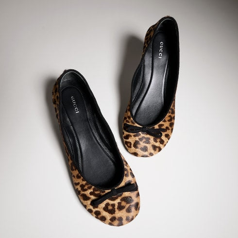 Women's ballerina with bamboo - brown and black