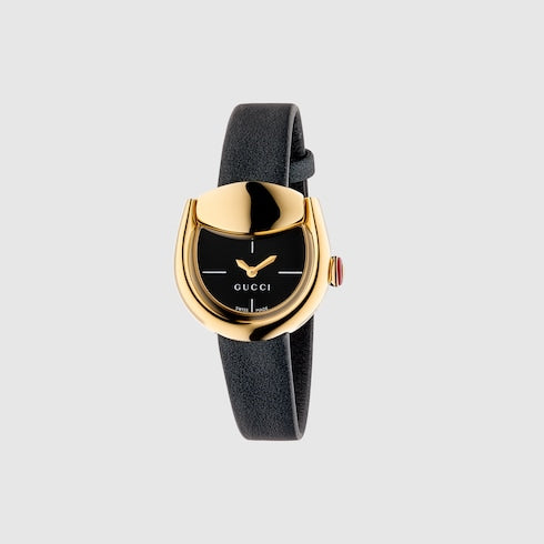 Gucci Horsebit watch, 27x23mm - black leather