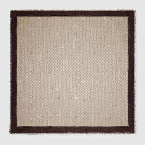 Laminated GG wool shawl - brown