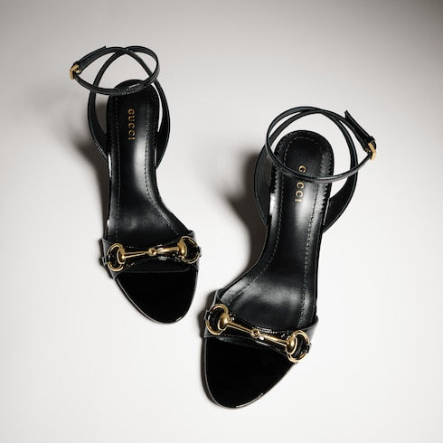 Women's Donna wedge sandal - black patent leather