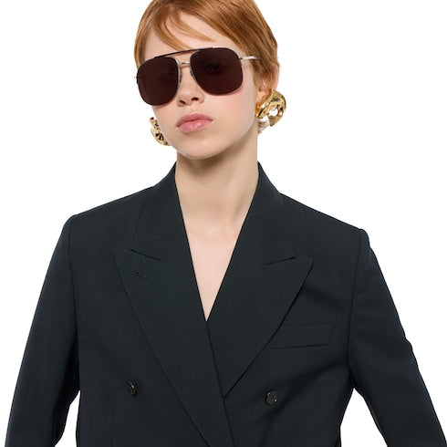 Double-breasted wool jacket - dark blue
