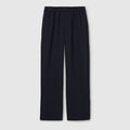 Cotton jersey leisure pants with embroidery - dark blue