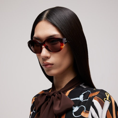 Geometric-frame sunglasses - brown tortoiseshell