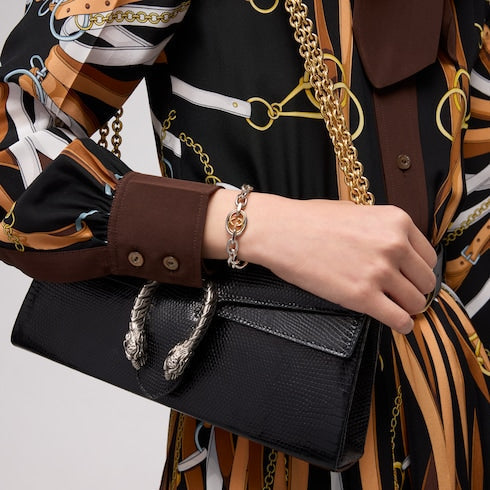 Gucci Interlocking chain bracelet - palladium-toned brass