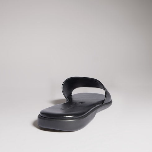 Women's slide sandal with Double G - black leather