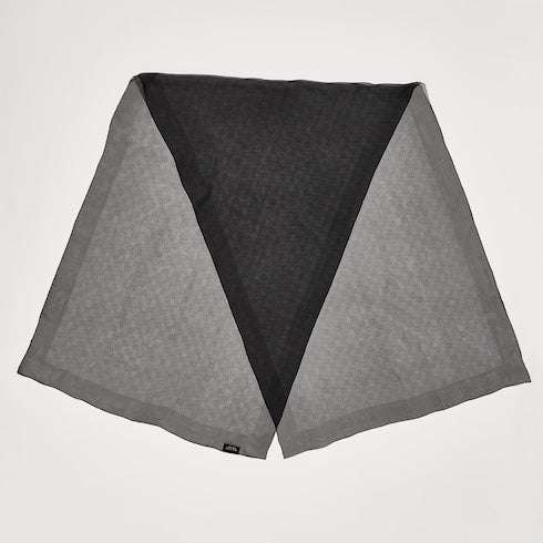 Printed silk chiffon stole - black
