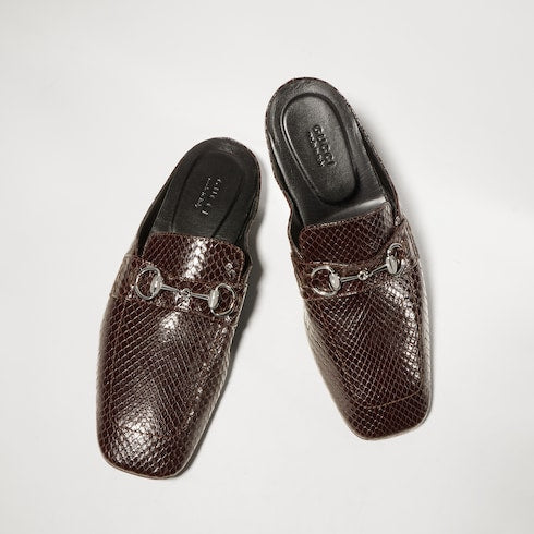 Women's Ragazzo python mule - black