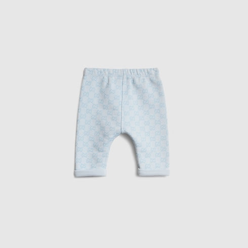 Baby printed cotton pants - light blue
