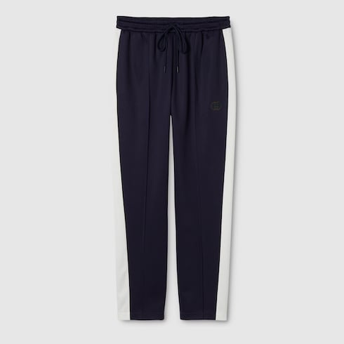 Technical jersey sportswear pants - blue and white