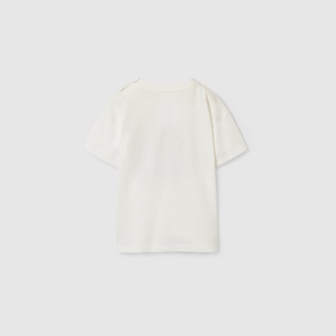 Baby cotton T-shirt with print - white