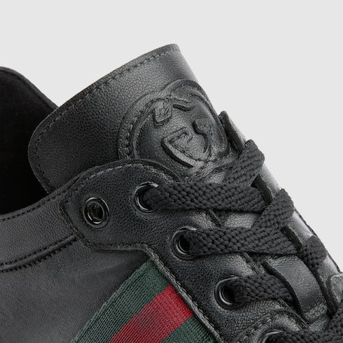 Men's Stretch low-top sneaker - black leather