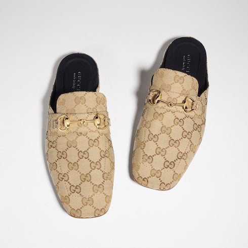 Women's Ragazzo mule - sand and brown GG canvas