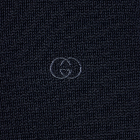 Cotton sweatshirt with embroidery - dark blue
