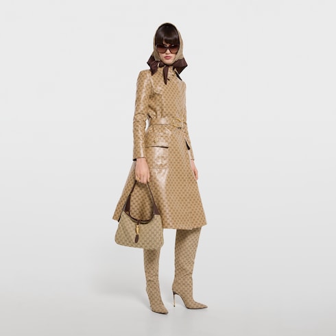 Gucci Jackie 1961 medium shoulder bag - sand and brown GG canvas