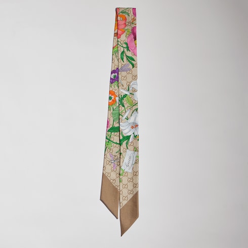 Printed silk ribbon - multicolor