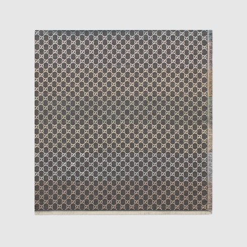GG jacquard shawl - Grey