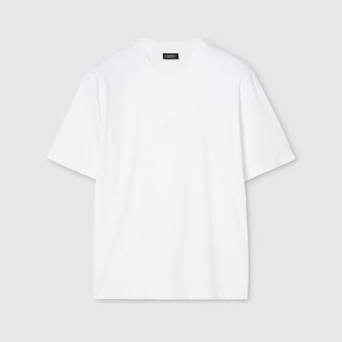 Soft rayon jersey T-shirt with embroidery - white