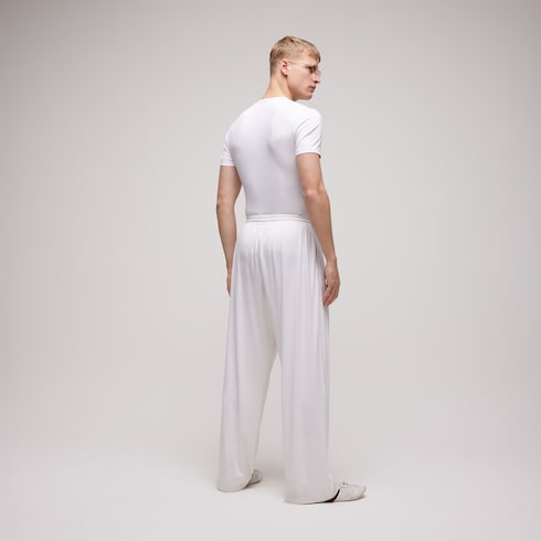 Soft rayon jersey sportswear pants - ivory